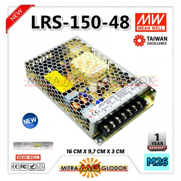 Power Supply Trafo Meanwell LRS-150-48 DC 48V 3A 3.3A 150W | Mean Well